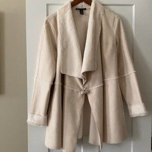 INC Faux Suede & Fur Coat